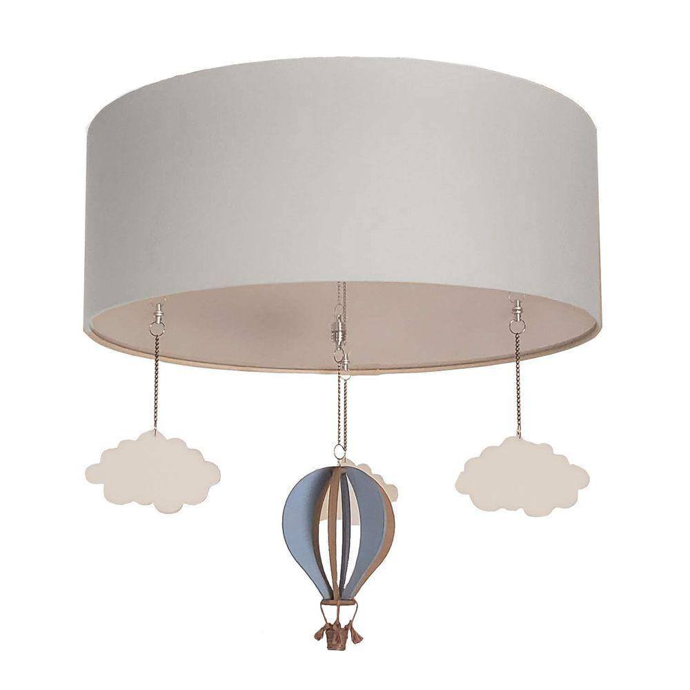 Luminária Plafon Balão Cúpula 40x15cm Cinza