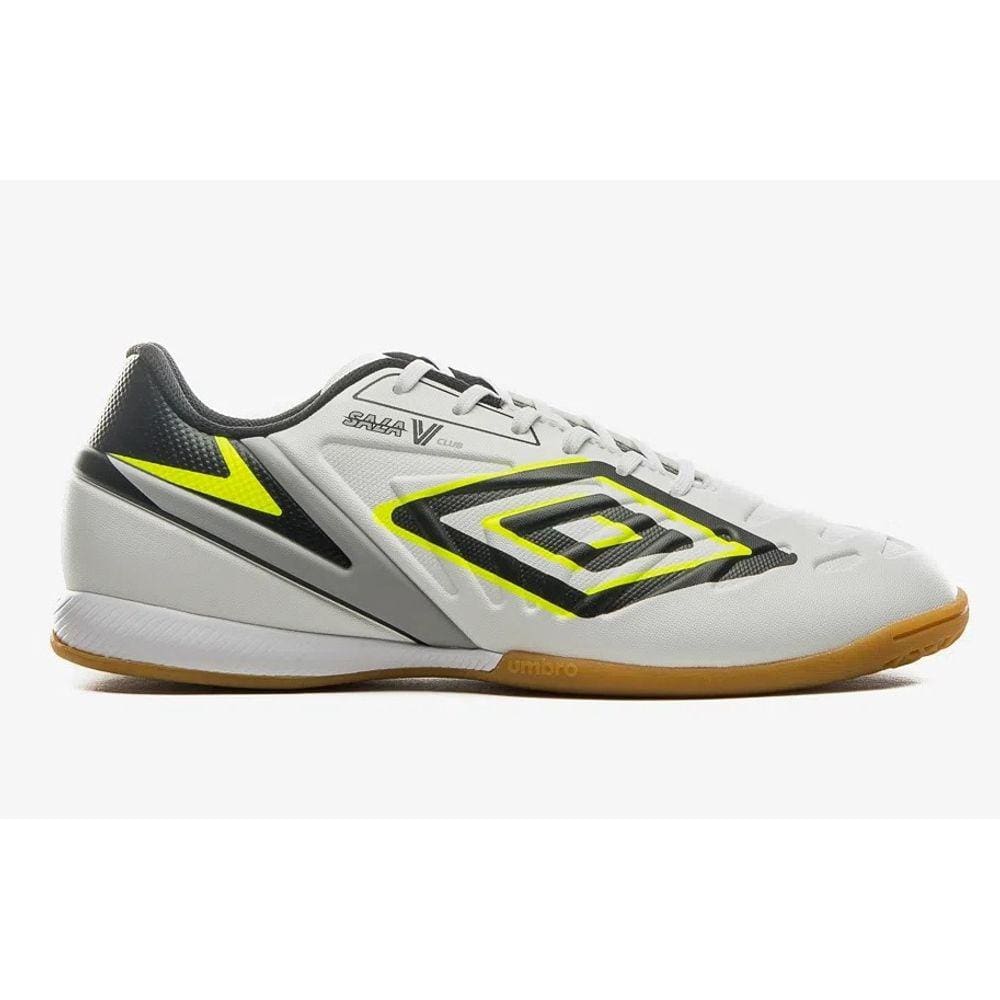 Chuteira Futsal Umbro Sala V Club Masculina - Branco/Limão