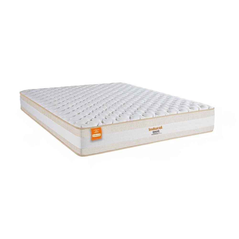 Colchão Casal Inducol Mola Superlastic Denver 30x138x188cm Bege/Branco