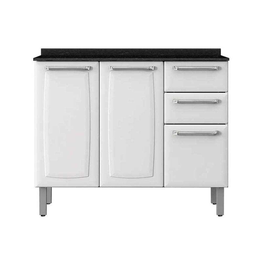 Balcão de Cozinha 3 Portas 2 Gavetas IG3G2-105 Luce Itatiaia Branco Neve