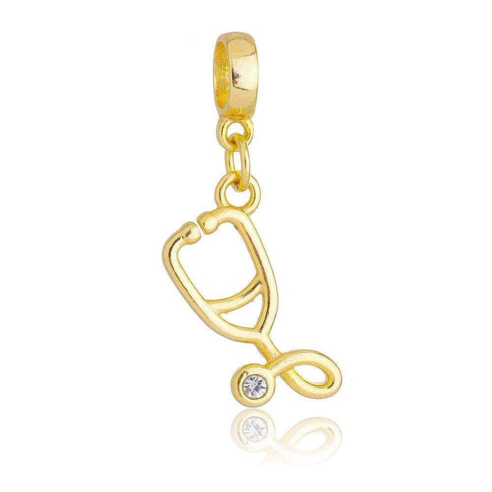 Pingentes Berloques Enfermagem Enfermeira Para Pandora Banhado a Ouro 18k