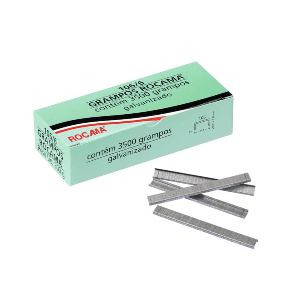 Grampos Para Grampeador 106/06 Caixa 3500 Grampos Rocama