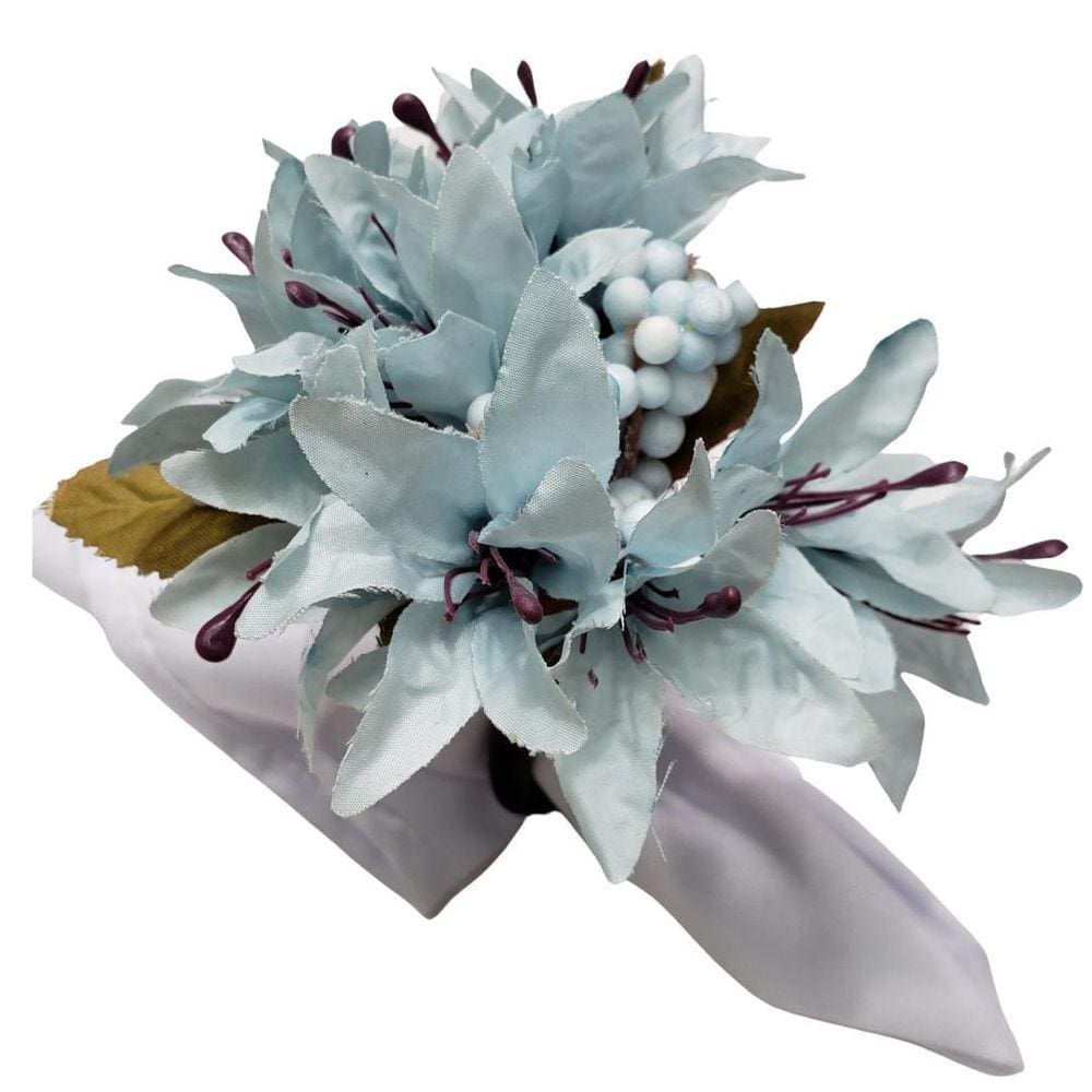 Kit 4 Porta Guardanapo Lírios Da Charlô  Azul Gelo