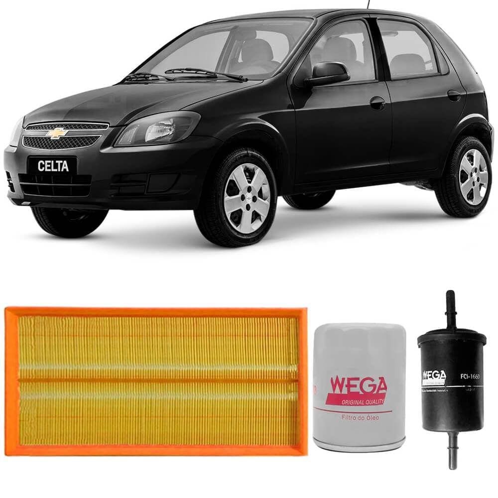 Kit Filtro Ar Óleo Combustível Celta 2006 A 2016 Flex