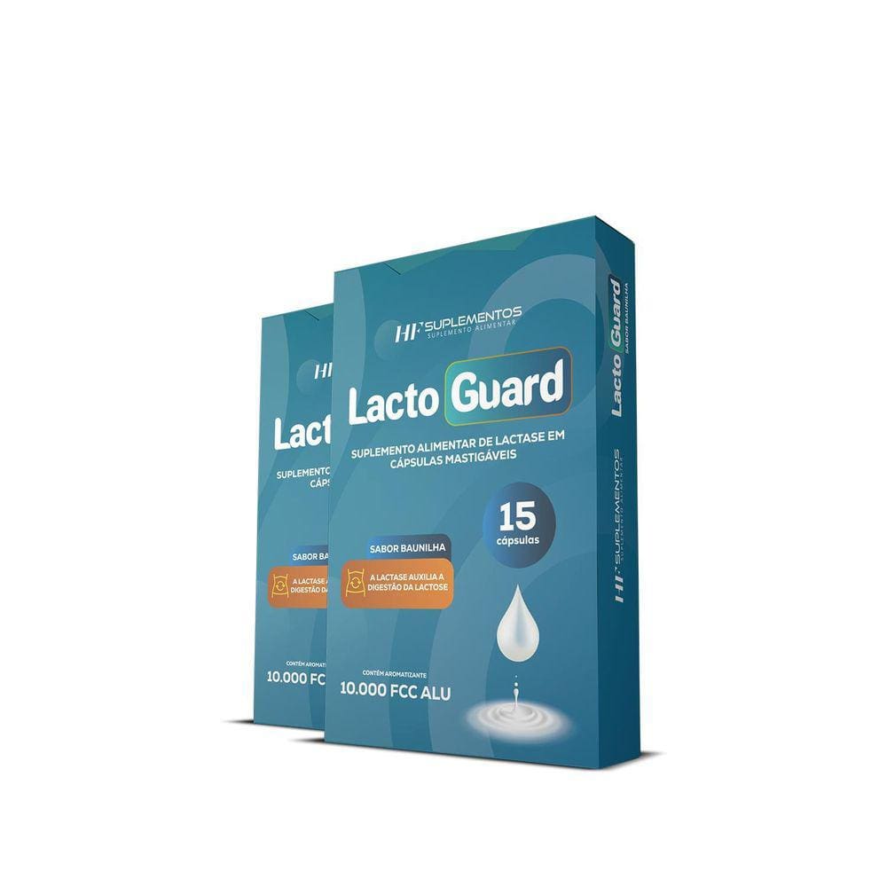 Kit 2X Lacto Guard 15 Caps Mastigável Sabor Baunilha Hf