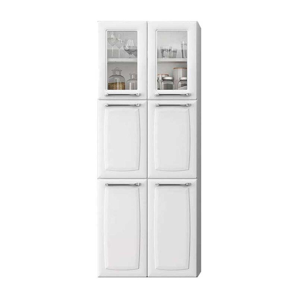 Paneleiro Duplo 6 Portas Com Vidro IPLDV-70 Luce Itatiaia Branco Neve