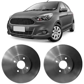 Par Disco Freio Ford Ka 2014 a 2018 Dianteiro Ventilado Hipper Freios