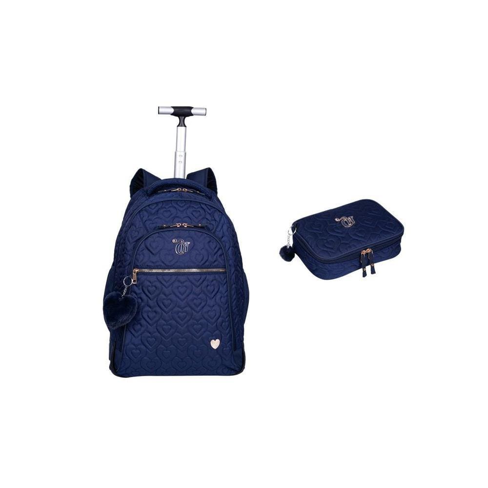 Kit Escolar Capricho Love Mochila De Costas E Rodas + Estojo