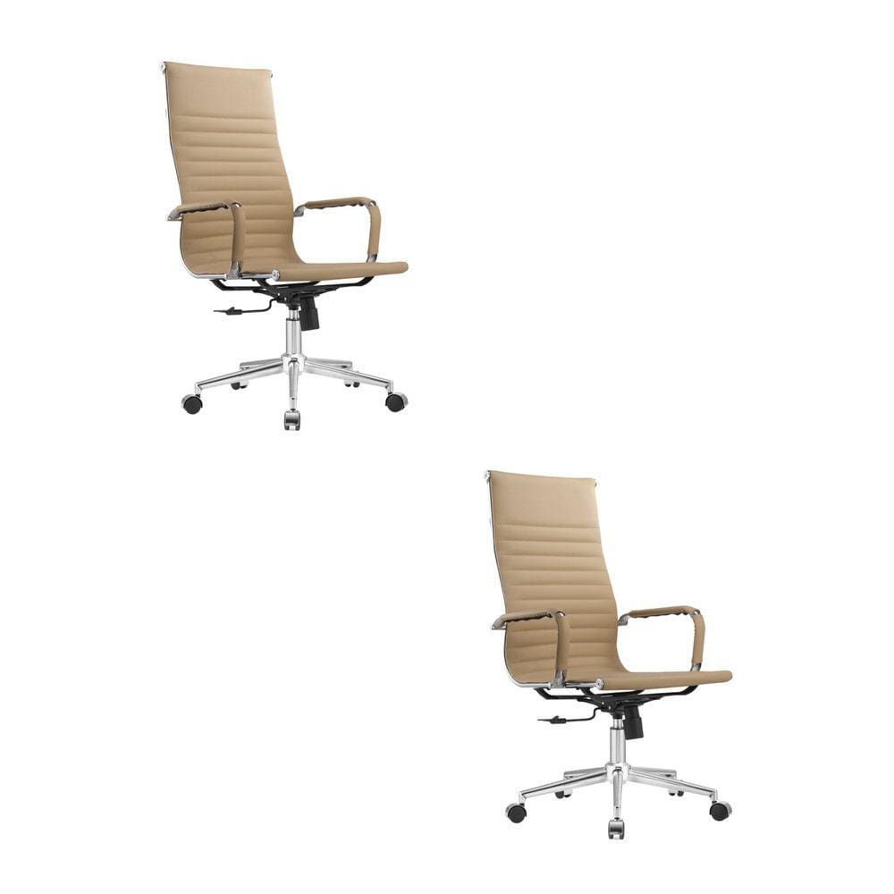 Kit com 2 Cadeiras Presidente Manhattan Cinza