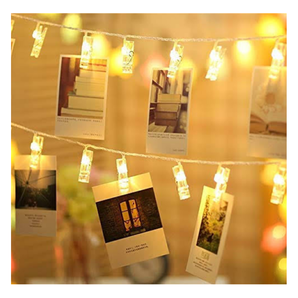 Cordão Pregador 10 Leds Warm A Pilha