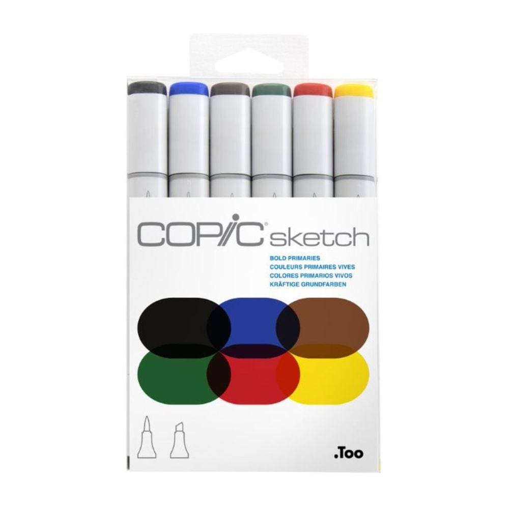 Estojo Copic Sketch Bold Primaries com 6 unidades