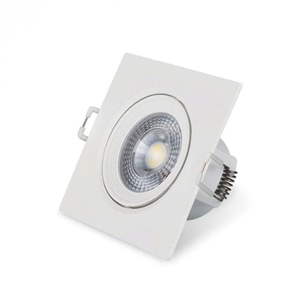 Spot Led Embutir Quadrado 6w 6500k Branco Blumenau Branco - Bivolt
