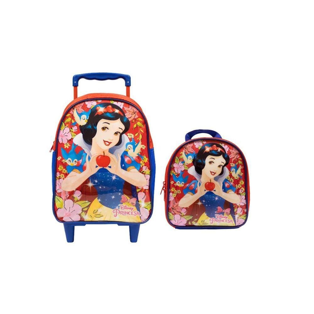 Kit Escolar Branca De Neve M Mochila De Rodas + Lancheira