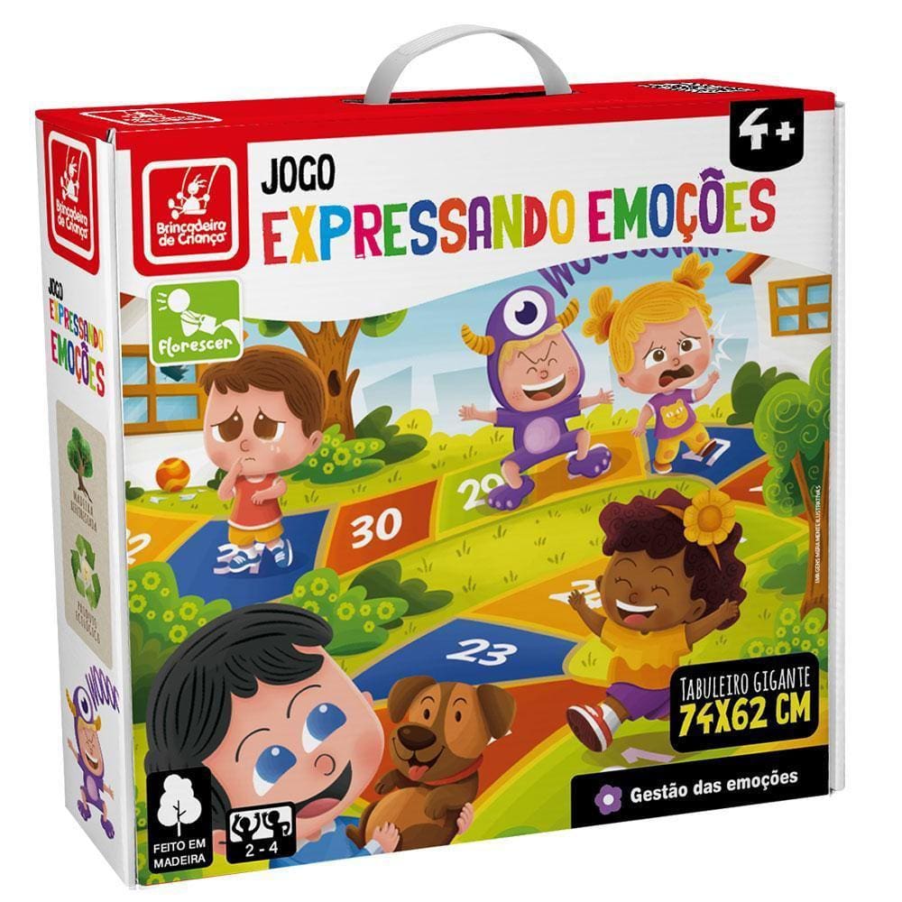 Jogo Educativo Infantil Expressando Emoções Madeira