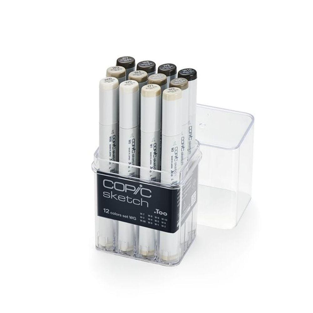 Estojo Copic Sketch Warm Gray com 12 unidades