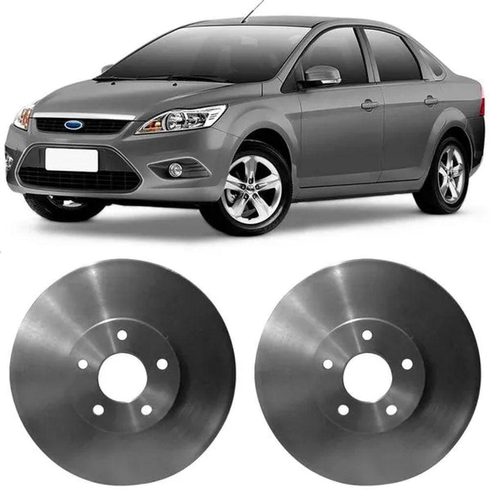 Par Disco Freio Focus 2008 a 2018 Dianteiro Ventilado Hipper Freios Aro 15 16