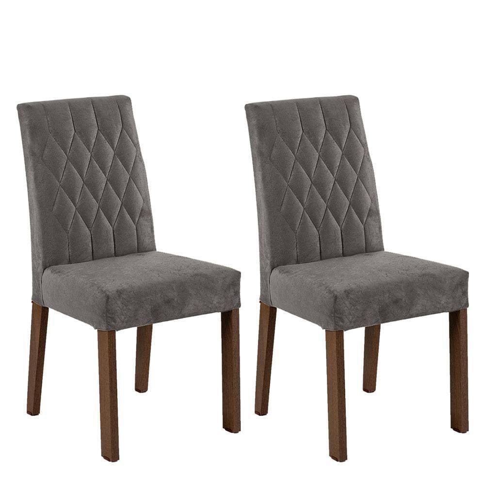 Kit 2 Cadeiras De Jantar 4256 Rustic/silver Madesa Rustic/silver