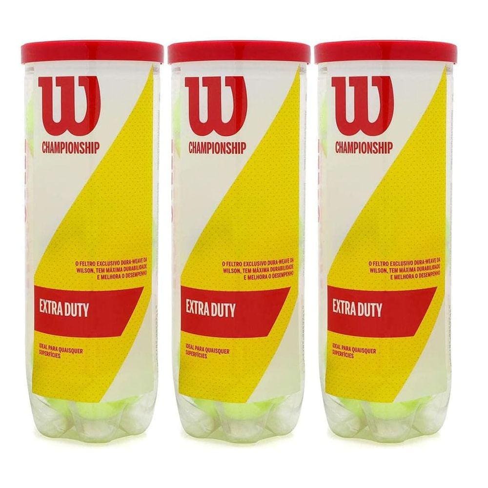 Kit Bola de Tênis Wilson Championship Extra Duty - 3 Tubos