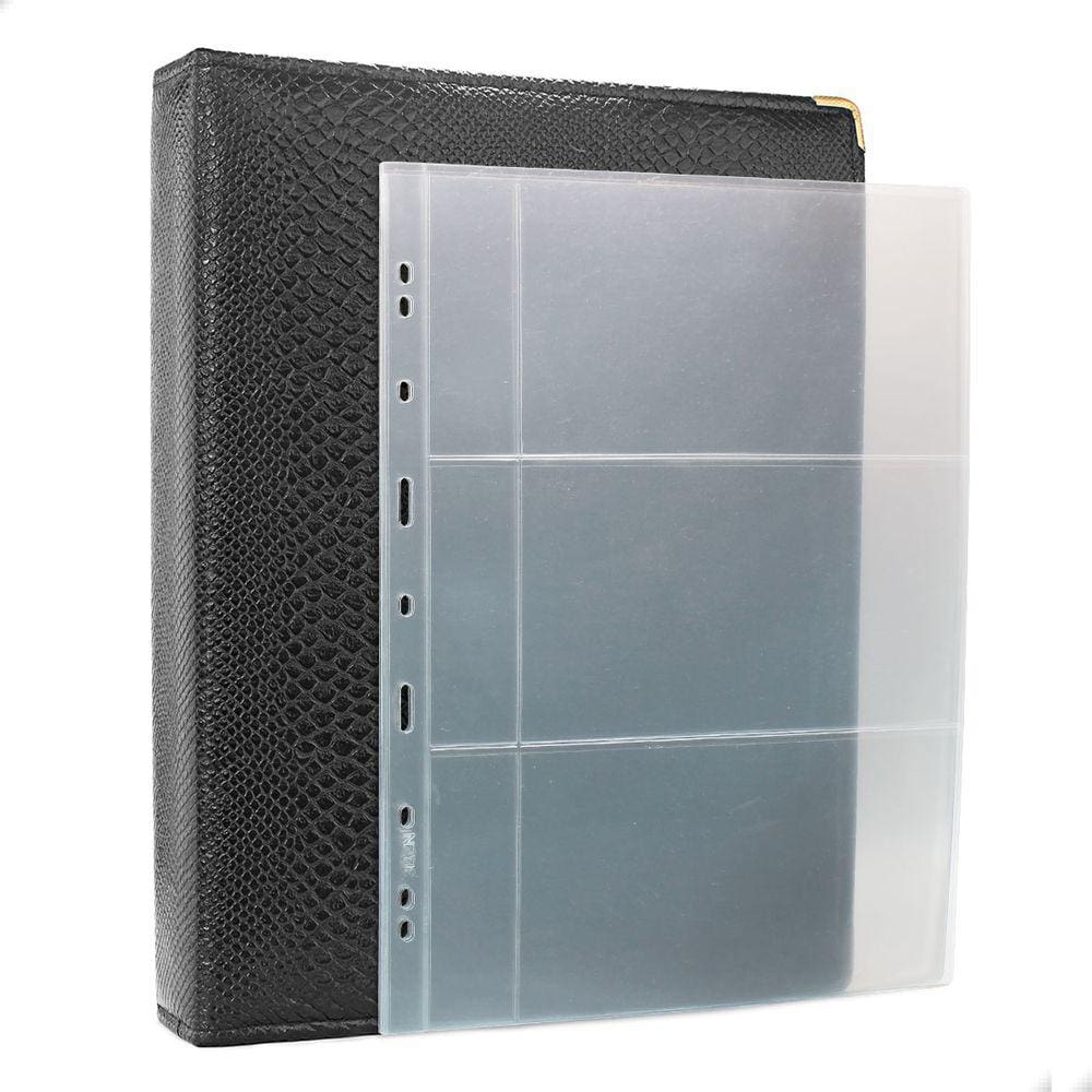 Álbum Fichário 20 folhas para Cédulas 3 Espaços Aba 32x24 Ziper Cobra GG