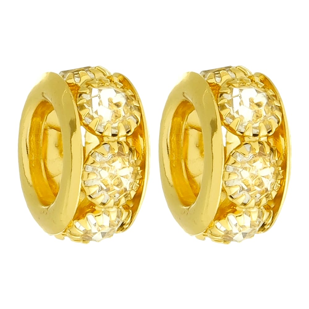 Kit 2 Berloques Separadores Strass Cristal Para Pandora Banhado a Ouro 18k