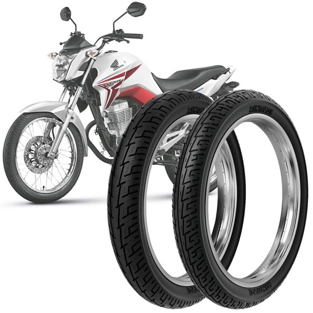 2 Pneu Honda Cg Titan Rinaldi 90/90-18 57p 2.75-18 42p Bs32