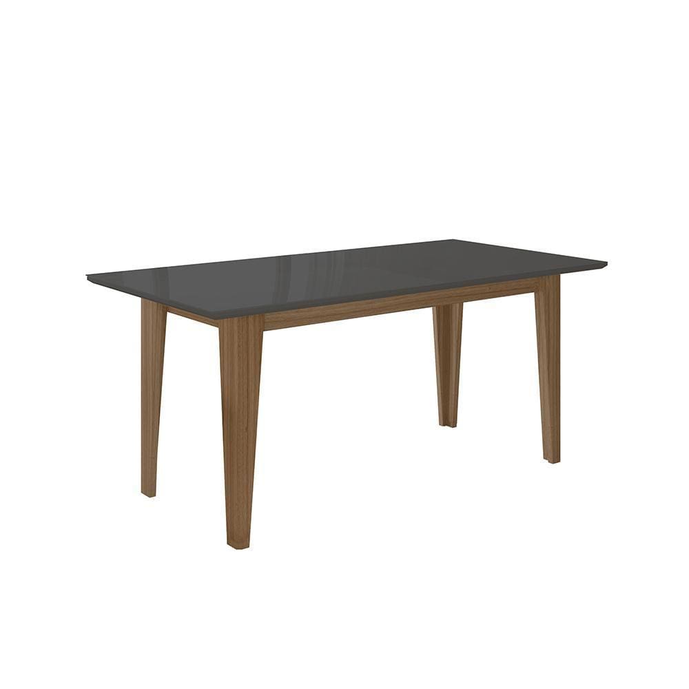 Mesa de Jantar 6 Lugares Tampo com Vidro Chicago Carvalho Grafite