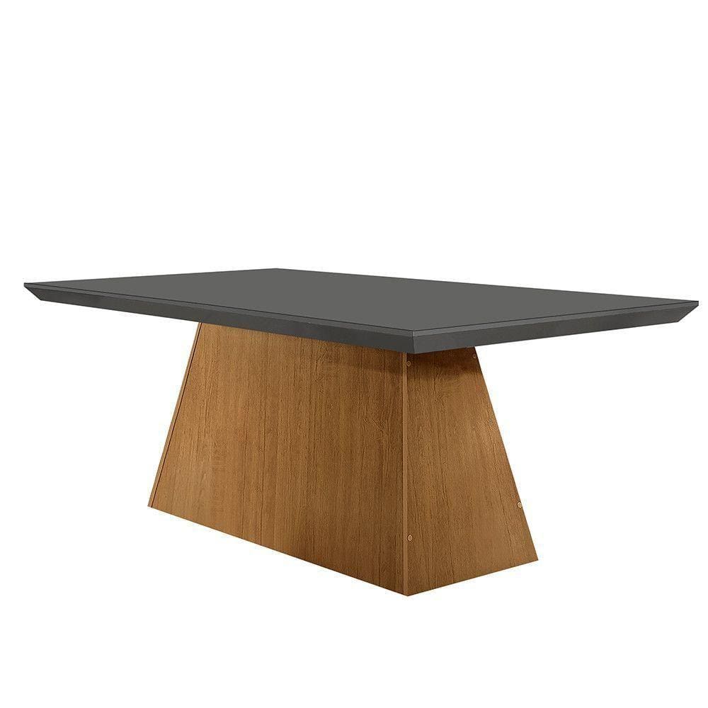 Mesa Para Sala De Jantar Aida 180cm Em Mdf E Vidro Grafite