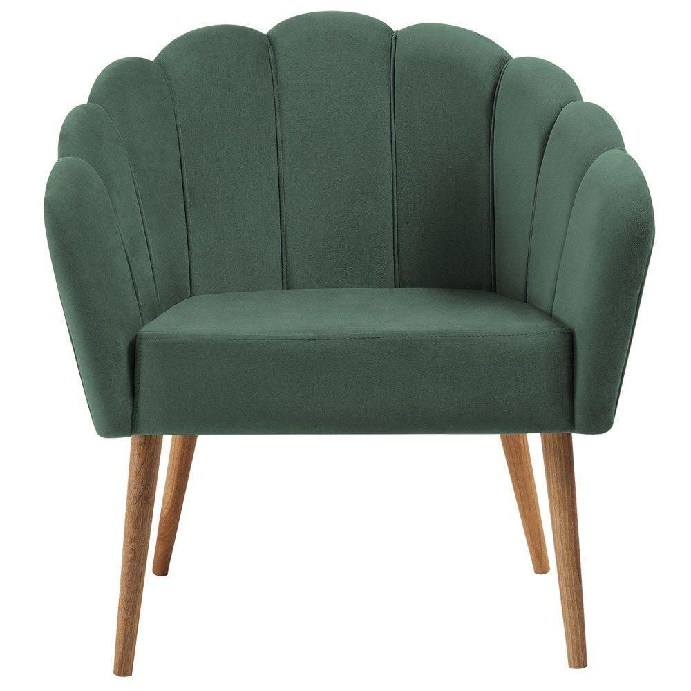 Poltrona Decorativa Pes Tauari 7049 Veludo Verde Dmobiliario
