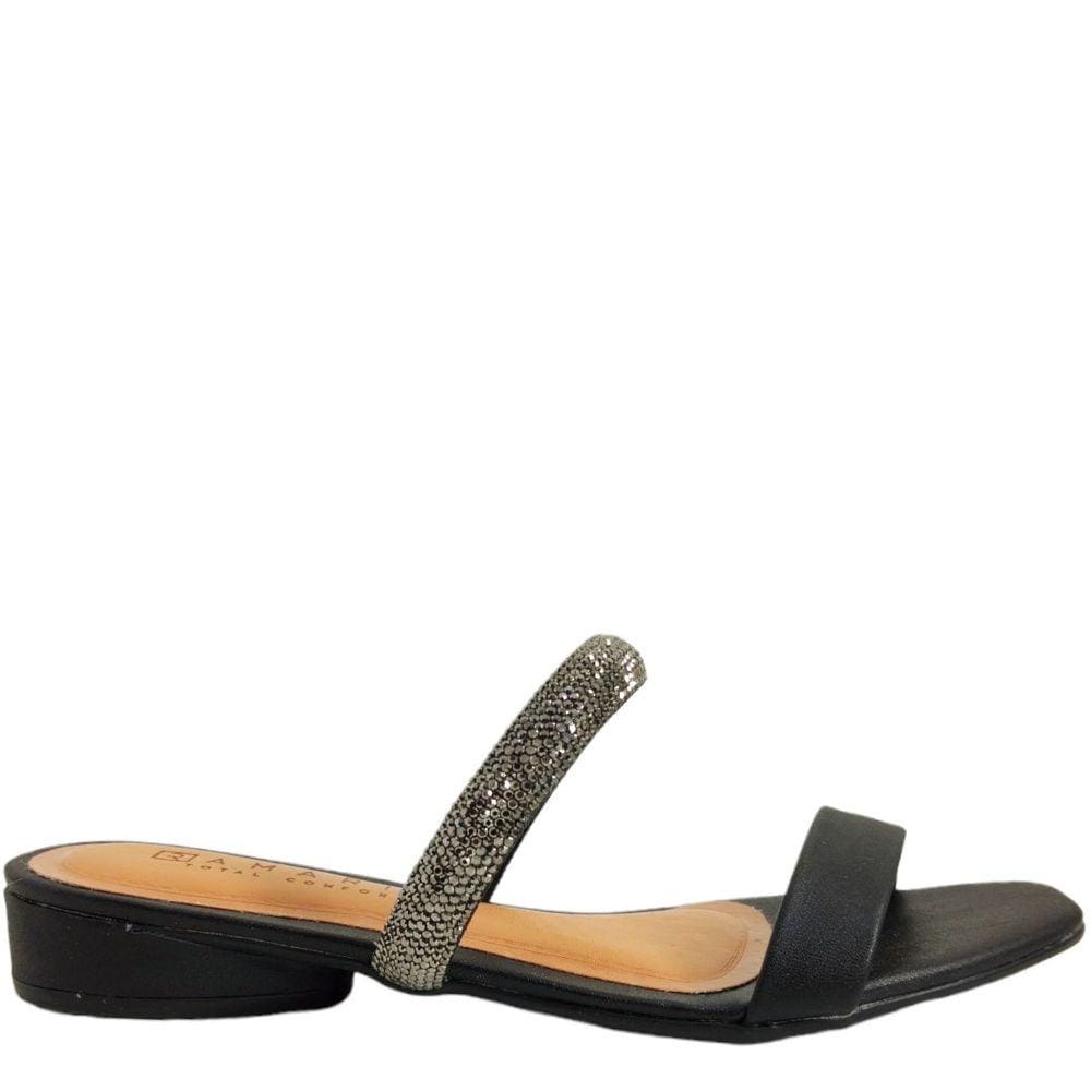 Rasteirinha Feminina Casual Dia a Dia com Strass Bico Quadrado Ramarim 2323201