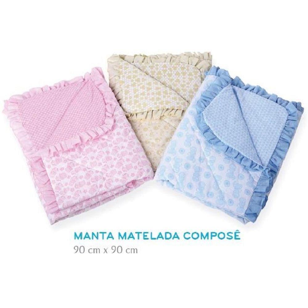 Manta Matelada Compose 90X90cm - Azul