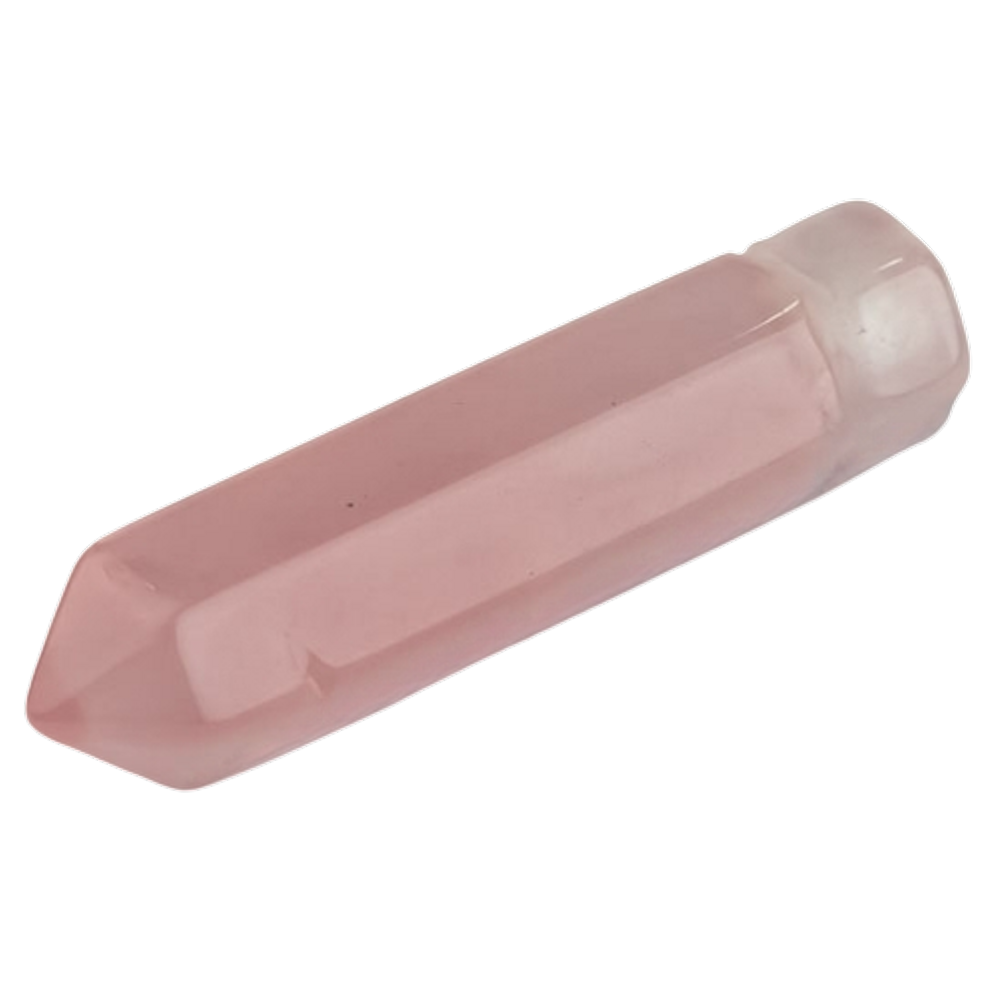 Colar Quartzo Rosa Difusor Aromaterapia Ponta Ranhurado
