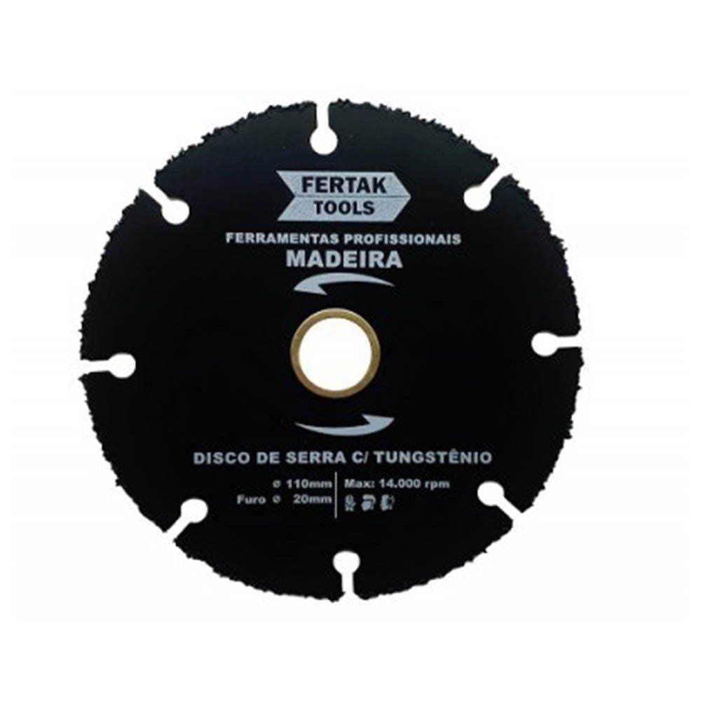 Disco De Serra Com Tungstênio 110 X 20mm Para Madeira - Fertak