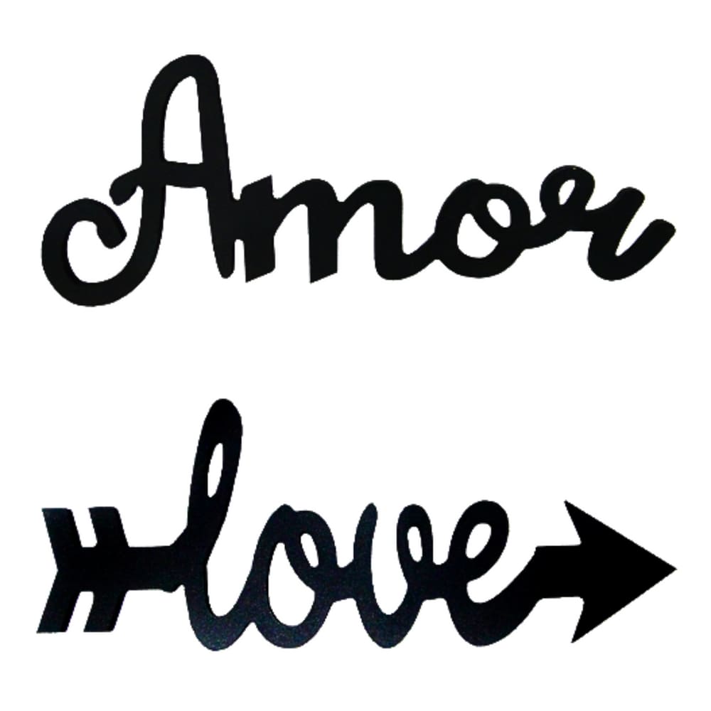 Enfeite de Madeira Auto Adesiva - Amor / Love