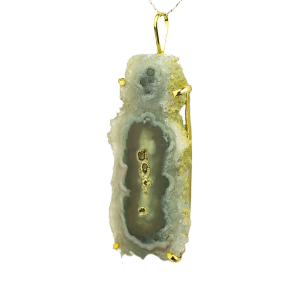 Colar Flor de Ametista Pedra Natural Garra Dourado