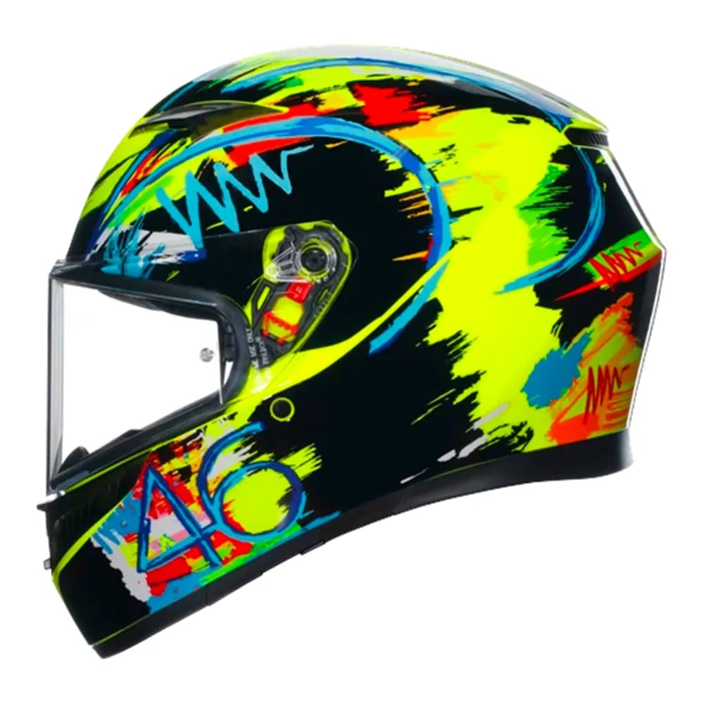 Capacete AGV K3 Rossi WinterTest 19 Preto e Amarelo