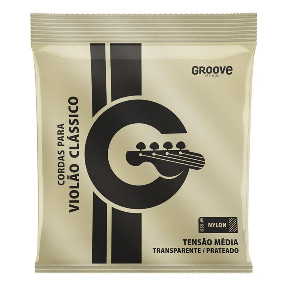Encordoamento Violao Groove Gs5m Nylon Media Tensão Cristal Prata