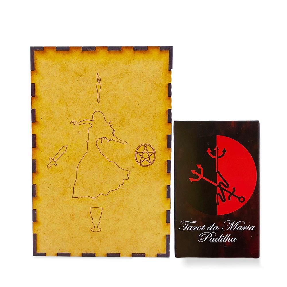 Kit Tarô Maria Padilha 36 Cartas e Porta Tarô Caixa Madeira