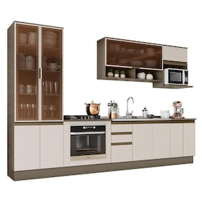 Cozinha Completa 7 Peças Connect com Cristaleira e Rodapé - Móveis Henn