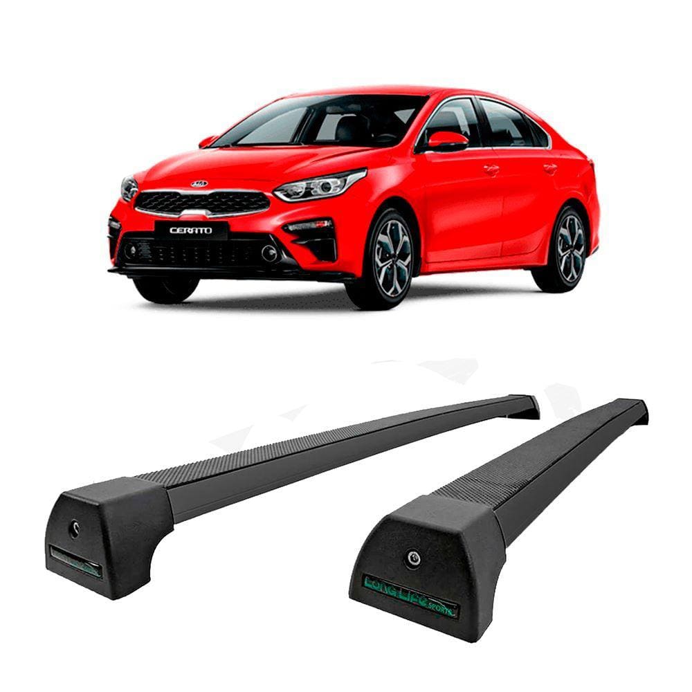 Rack de Teto Alumínio Preto Cerato 2019 até 2023 - Long Life