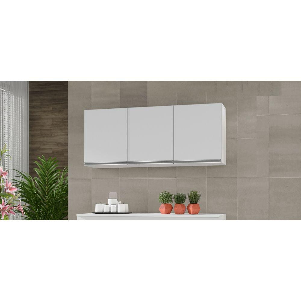 Armário Aéreo 3 Portas Nathan 120cm Branco