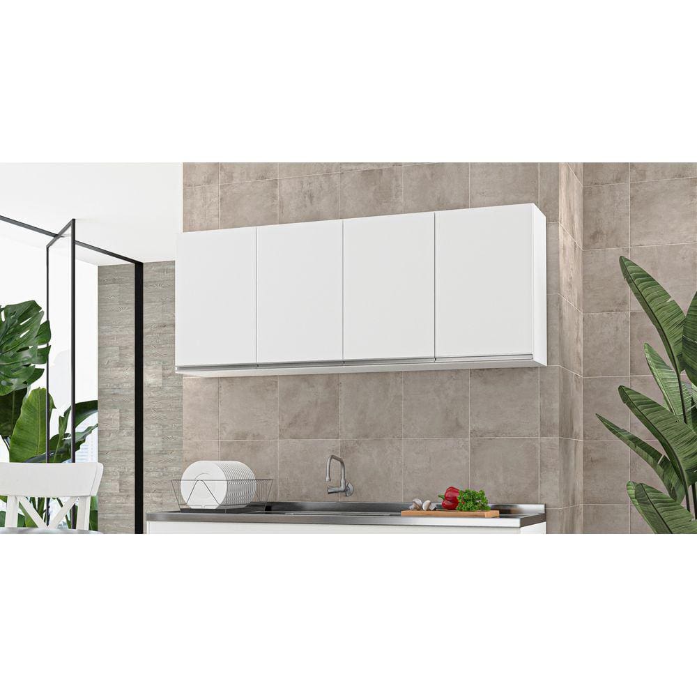 Armário Aéreo 4 Portas Nathan 160cm Branco