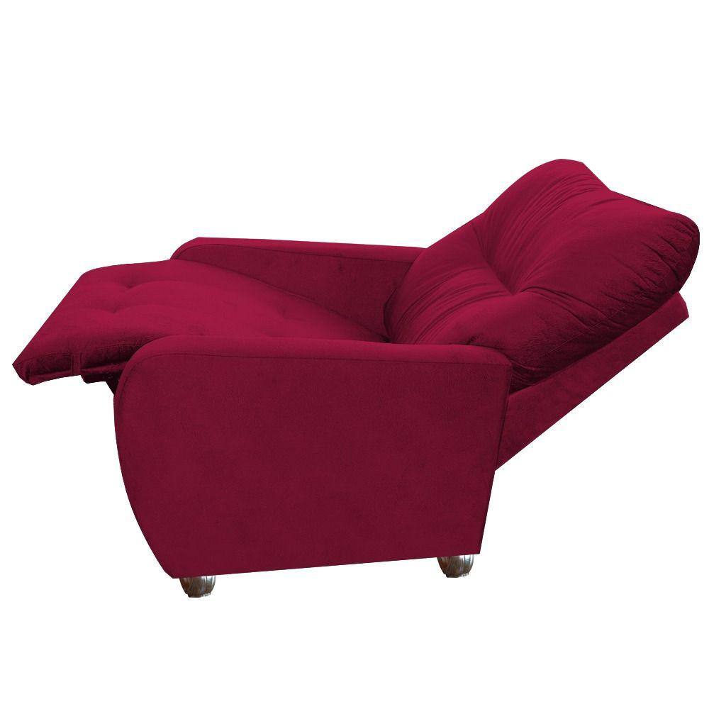 Poltrona Para Extensão De Cílios Reclinável Suede Imperio Moderno Vermelho