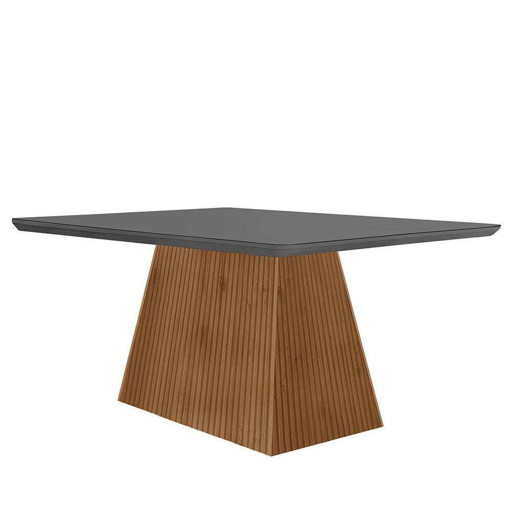 Mesa Sala De Jantar Aida 120cm Em Mdf E Vidro Com Canto
