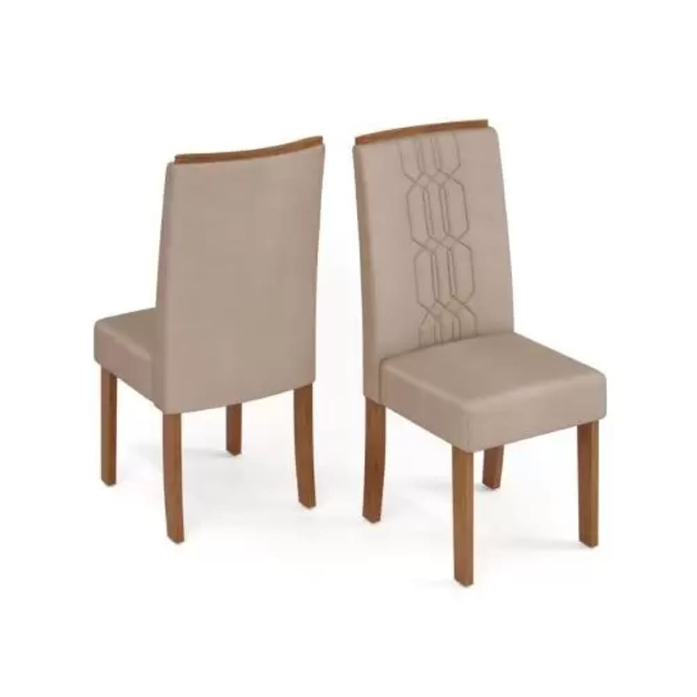 Conjunto Cadeira Zoe (02 Und) Freijo/Veludo Creme - Dj