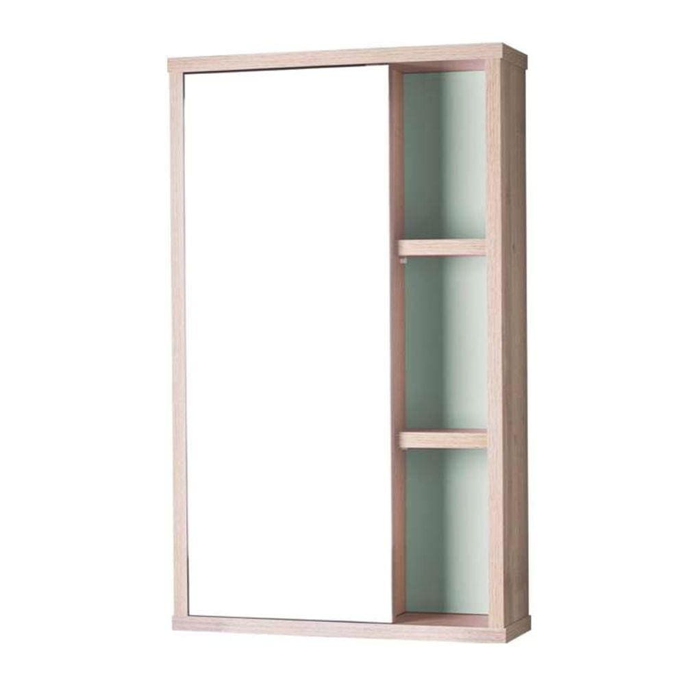 Espelho para Banheiro com Armário Milano Carvalho e Verde Menta