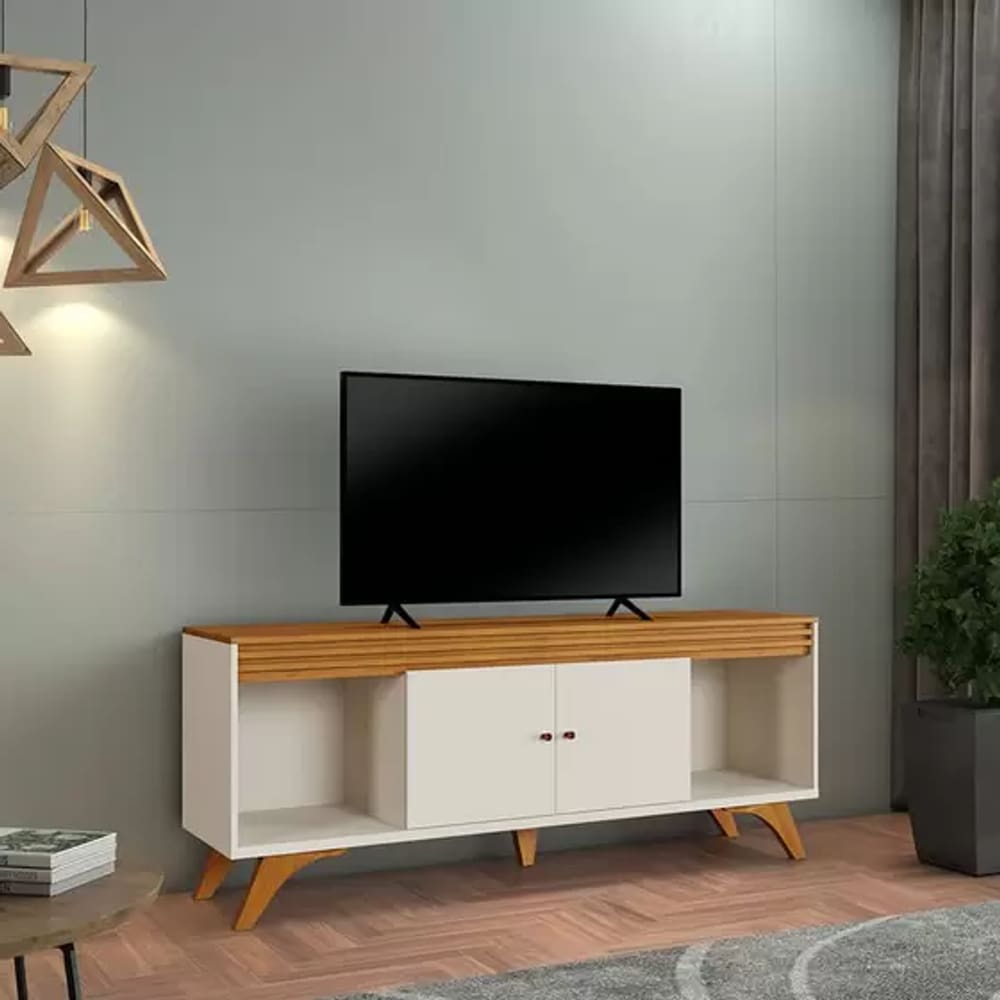 Rack 2 Portas Sevilha 1600 - Off White/Naturalle - Mavaular