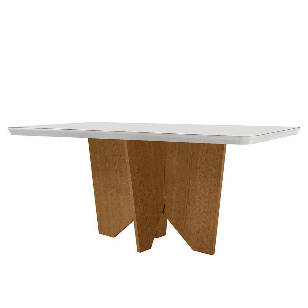 Mesa Sala De Jantar Evora 180cm Em Mdf E Vidro
