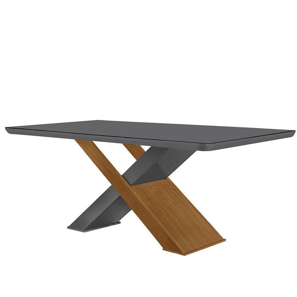 Mesa Sala De Jantar Carol 180cm Em Mdf E Vidro