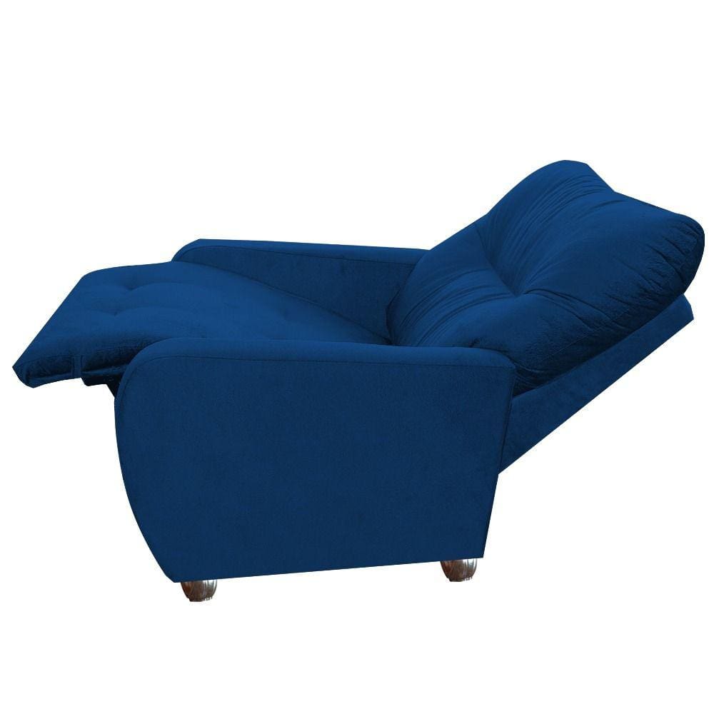 Poltrona Para Extensão De Cílios Reclinável Suede Imperio Moderno Marinho