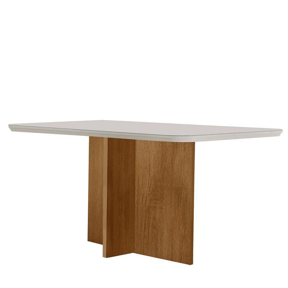 Mesa Sala De Jantar Olimpia 120cm Off White/ Imbuia